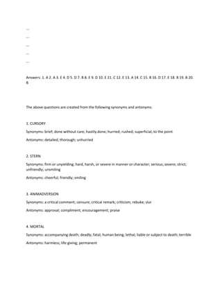500 Sat Vocabulary Words | PDF