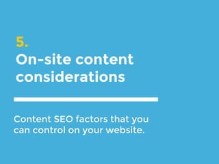 Categorize keywords by intent… now
you have content topics.
SEO CONTENT TOPICS BY INTENT
 