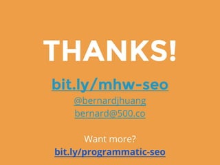 SEO PRESENTATION WITHOUT
LINK ADVICE?!?!
 