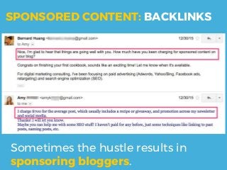 Sometimes the hustle results in
sponsoring bloggers.
SPONSORED CONTENT: BACKLINKS
 