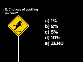 Chances of spotting
unicorn = ~1%/
 
