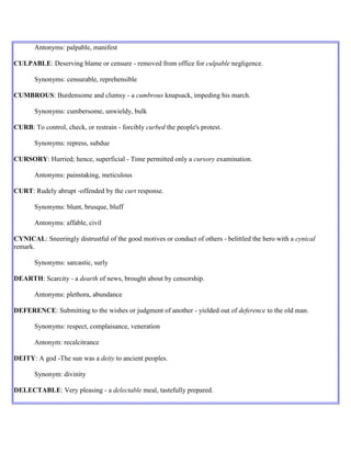 Control Antonym 500 toefl | DOCX