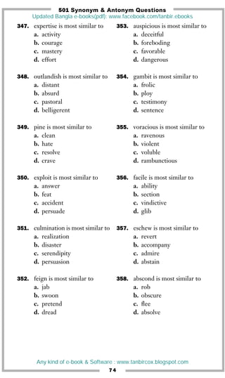 501 synonyms-and-antonyms | PDF