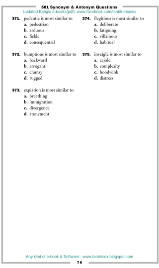 Distressing Antonym 501 synonyms-and-antonyms | PDF