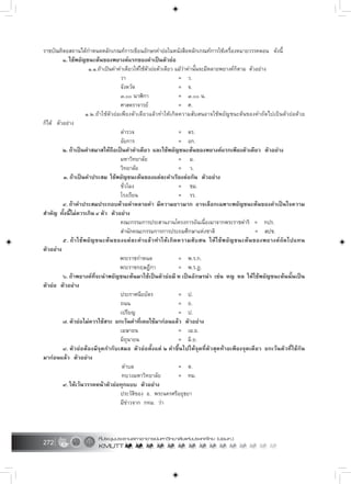 272
ราชบัณทิตยสถานไดกำหนดหลักเกณทการเขียนอักษรคำยอในหนังสือหลักเกณทการใชเครื่องหมายวรรคตอน ดังนี้
๑. ใชพยัญชนะตนของพยางคแรกของคำเปนตัวยอ
๑.๑.ถาเปนคำคำเดียวใหใชตัวยอตัวเดียว แมวาคำนั้นจะมีหลายพยางคก็ตาม ตัวอยาง
วา = ว.
จังหวัด = จ.
๓.๐๐ นาฬิกา = ๓.๐๐ น.
ศาสตราจารย = ศ.
๑.๒.ถาใชตัวยอเพียงตัวเดียวแลวทำใหเกิดความสับสนอาจใชพยัญชนะตนของคำถัดไปเปนตัวยอดวย
ก็ได ตัวอยาง
ตำรวจ = ตร.
อัยการ = อก.
๒. ถาเปนคำสมาสใหถือเปนคำคำเดียว และใชพยัญชนะตนของพยางคแรกเพียงตัวเดียว ตัวอยาง
มหาวิทยาลัย = ม.
วิทยาลัย = ว.
๓. ถาเปนคำประสม ใชพยัญชนะตนของแตละคำเรียงตอกัน ตัวอยาง
ชั่วโมง = ชม.
โรงเรียน = รร.
๔. ถาคำประสมประกอบดวยคำหลายคำ มีความยาวมาก อาจเลือกเฉพาะพยัญชนะตนของคำเปนใจความ
สำคัญ ทั้งนี้ไมควรเกิน ๔ ตัว ตัวอยาง
คณะกรรมการประสานงานโครงการอันเนื่องมาจากพระราชดำริ = กปร.
สำนักคณะกรรมการการประถมศึกษาแหงชาติ = สปช.
๕. ถาใชพยัญชนะตนของแตละคำแลวทำใหเกิดความสับสน ใหใชพยัญชนะตนของพยางคถัดไปแทน
ตัวอยาง
พระราชกำหนด = พ.ร.ก.
พระราชกฤษฎีกา = พ.ร.ฎ.
๖. ถาพยางคที่จะนำพยัญชนะตนมาใชเปนตัวยอมี ห เปนอักษรนำ เชน หญ หล ใหใชพยัญชนะตนนั้นเปน
ตัวยอ ตัวอยาง
ประกาศนียบัตร = ป.
ถนน = ถ.
เปรียญ = ป.
๗. ตัวยอไมควรใชสระ ยกเวนคำที่เคยใชมากอนแลว ตัวอยาง
เมษายน = เม.ย.
มิถุนายน = มิ.ย.
๘. ตัวยอตองมีจุดกำกับเสมอ ตัวยอตั้งแต ๒ คำขึ้นไปใหจุดที่ตัวสุดทายเพียงจุดเดียว ยกเวนตัวที่ใชกัน
มากอนแลว ตัวอยาง
ตำบล = ต.
ทบวงมหาวิทยาลัย = ทม.
๙. ใหเวนวรรคหนาตัวยอทุกแบบ ตัวอยาง
ประวัติของ อ. พระนครศรีอยุธยา
มีขาวจาก กทม. วา
 