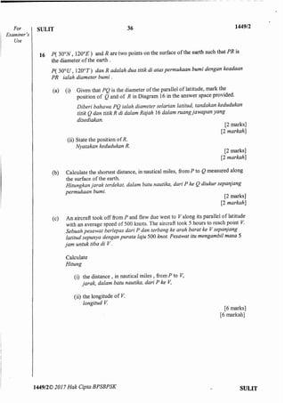 Kertas 2 matematik Percubaan SPM 2017 SBP