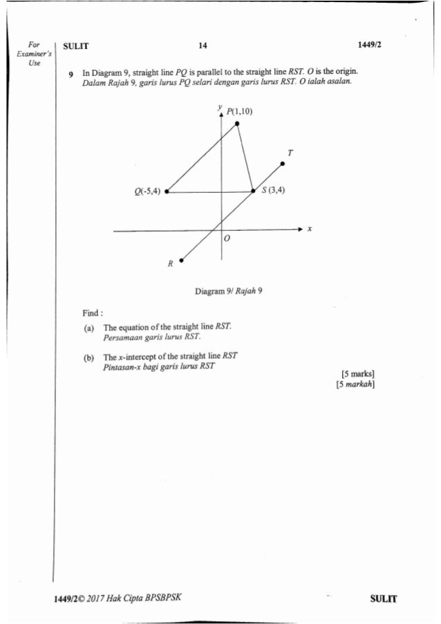 Kertas 2 matematik Percubaan SPM 2017 SBP