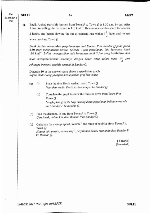 Kertas 2 matematik Percubaan SPM 2017 SBP