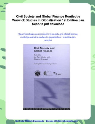 Civil Society and Global Finance Routledge Warwick Studies in ...