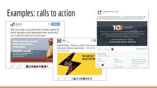 Examples: calls to action
 