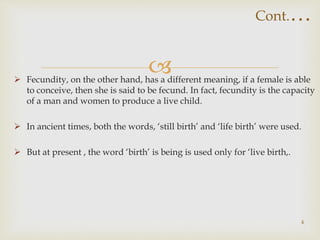 Basic outline of Theoretical perspectives: Fertility, Mortality ...