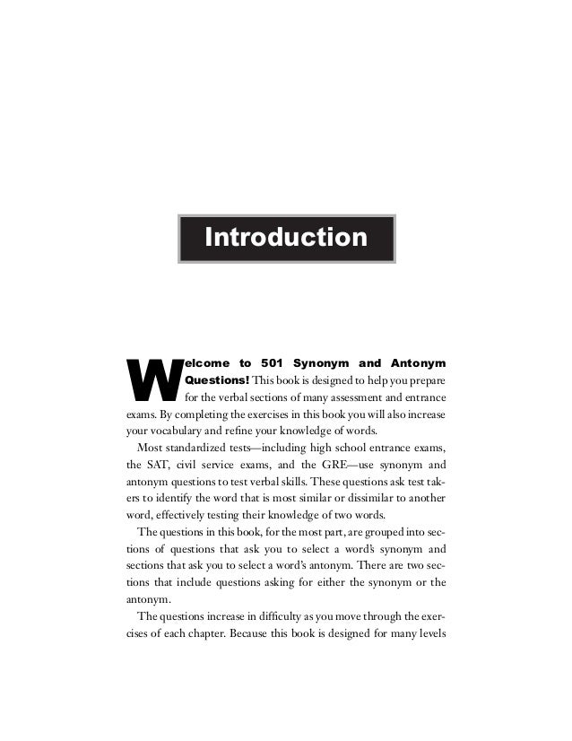 501 Synonym Antonym Questions 501 Synonym Antonym Questions