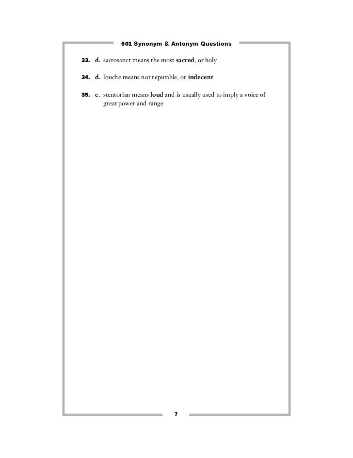 Worksheets 20 Synonyms And Antonyms 501 synonyms and antonyms 20 synonym antonym