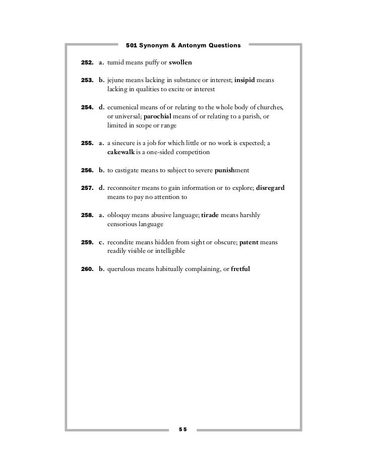 501 synonyms and antonyms format antonym
