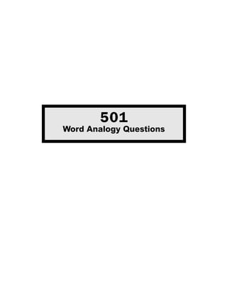 501
Word Analogy Questions
 