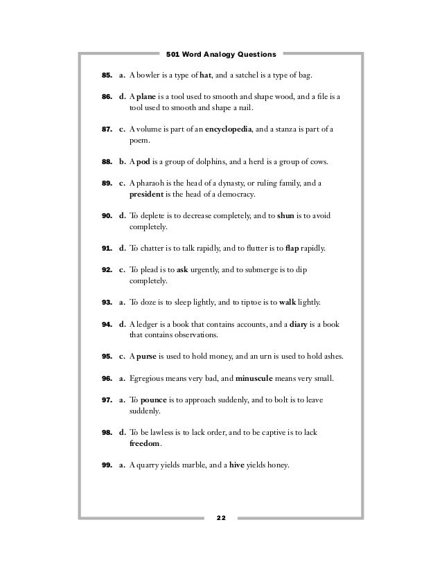 501 word analogy