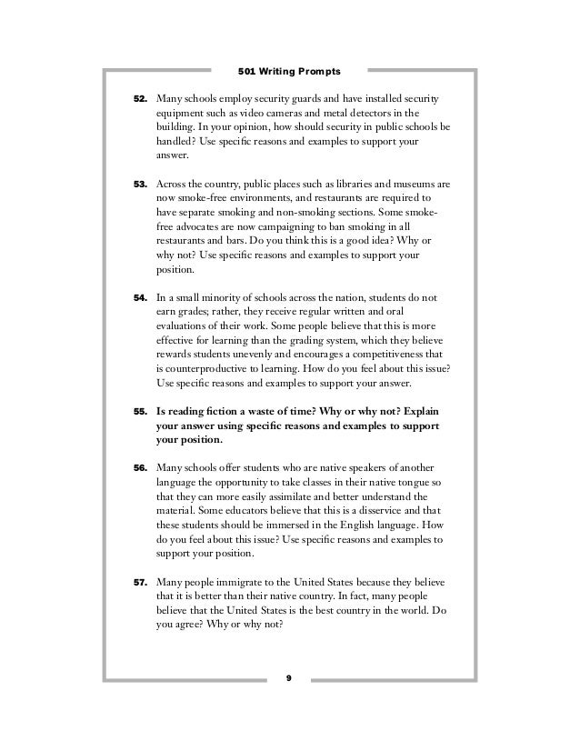 501 essay prompts