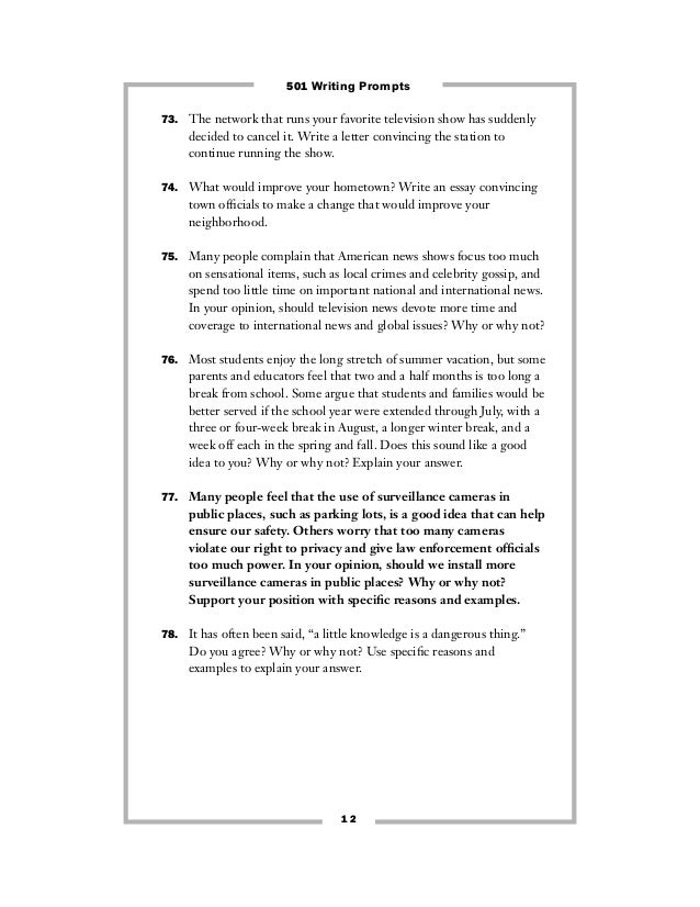 501 essay prompts