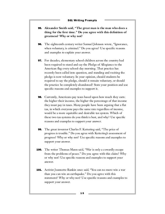 501 essay prompts