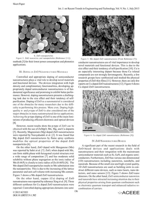 A Review of Zinc-Oxide as Nano Materials and Devices | PDF