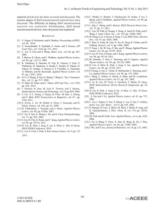 A Review of Zinc-Oxide as Nano Materials and Devices | PDF