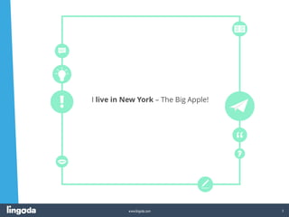 3
www.lingoda.com
I live in New York – The Big Apple!
 