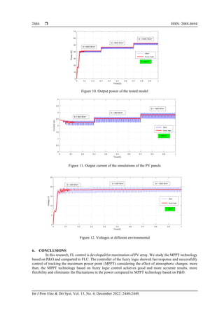 Maximum power point tracking of photovoltaic array using fuzzy logic ...