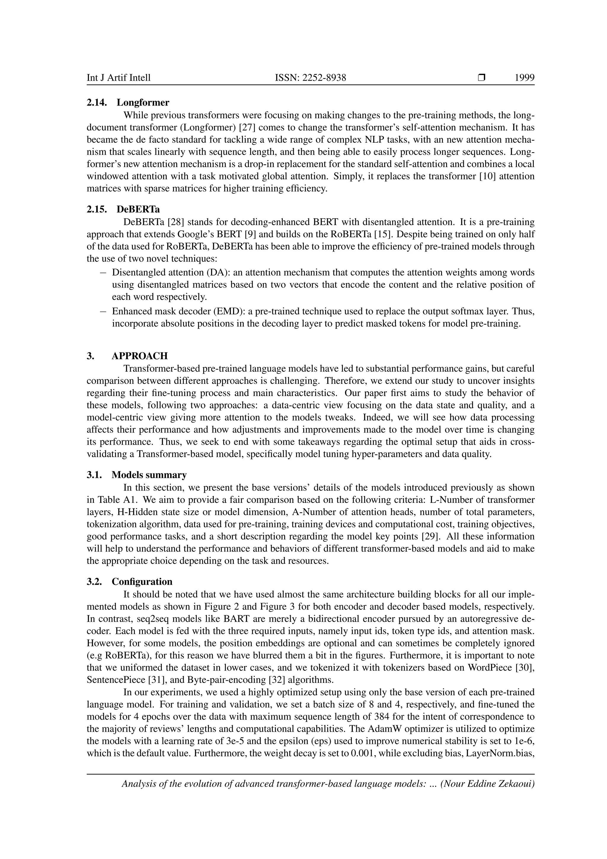 Analysis Of The Evolution Of Advanced Transformer Based Language Models Analysis Of The Evolution Of Advanced Transformer Based Language Models