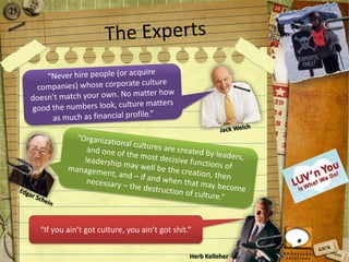 “If you ain’t got culture, you ain’t got shit.”
Herb Kelleher
 