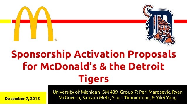 Mcdonald S Tigers Sponsorship Proposal 1