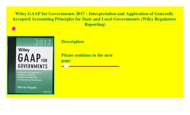 Generally Accepted Accounting Principles GAAP for governments