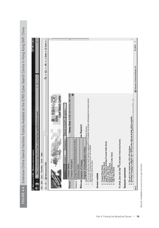 Part 4. Finding the Beneﬁcial Owner I 79
FIGURE4.4ExtensiveOnlineSearchFacilitiesPubliclyAvailableattheICRISCyberSearchCentreinHongKongSAR,China
Source:Availableatwww.icris.cr.gov.hk/csci/.
 