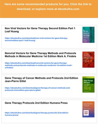 Viral Vectors for Gene Therapy Methods and Protocols 1st Edition James ...
