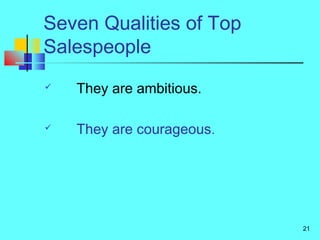Seven Qualities of Top Sales People | PPT