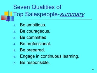 Seven Qualities of Top Sales People | PPT