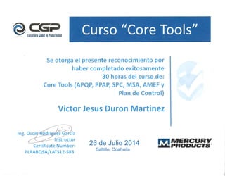 Certificado Core Tools