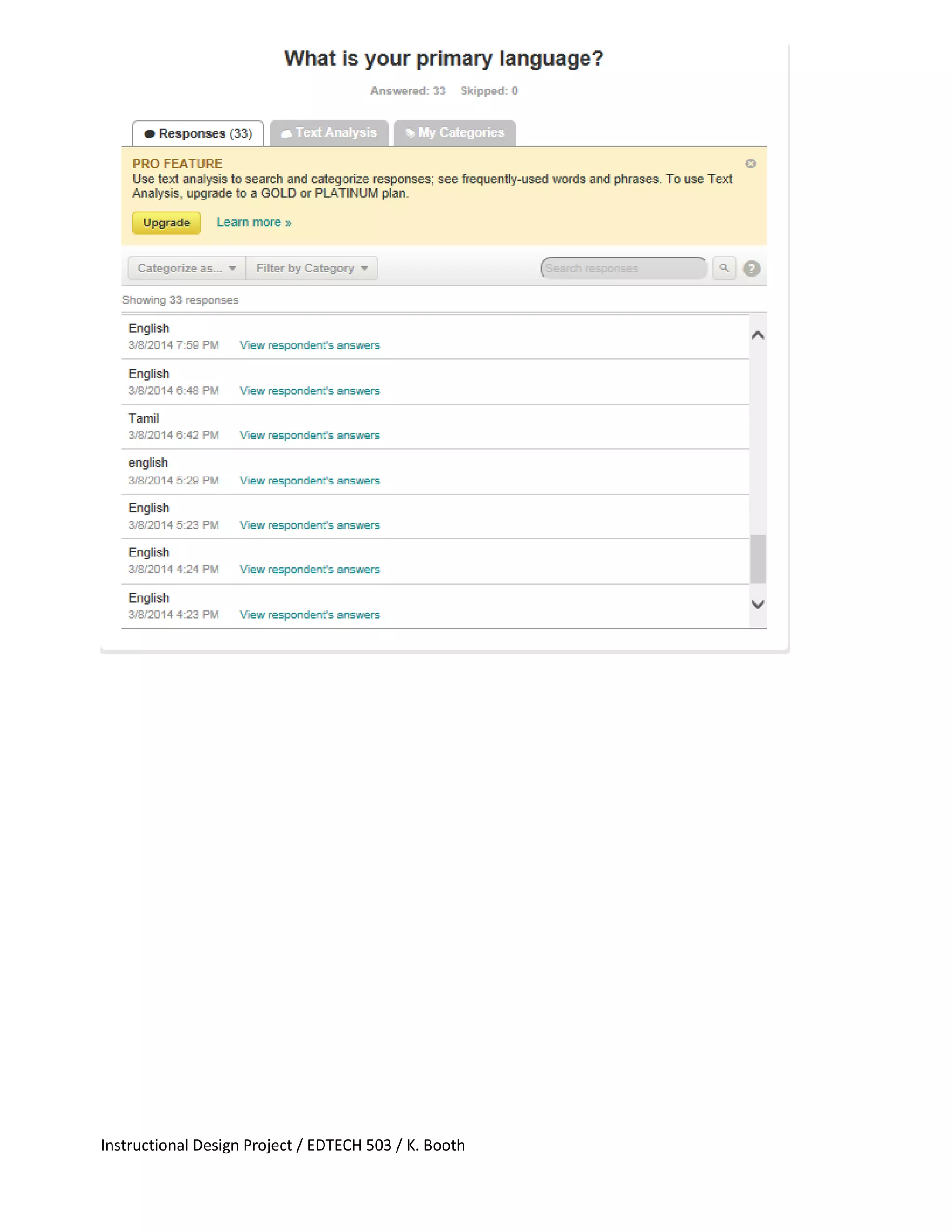 Instructional Design Project / EDTECH 503 / K. Booth
 