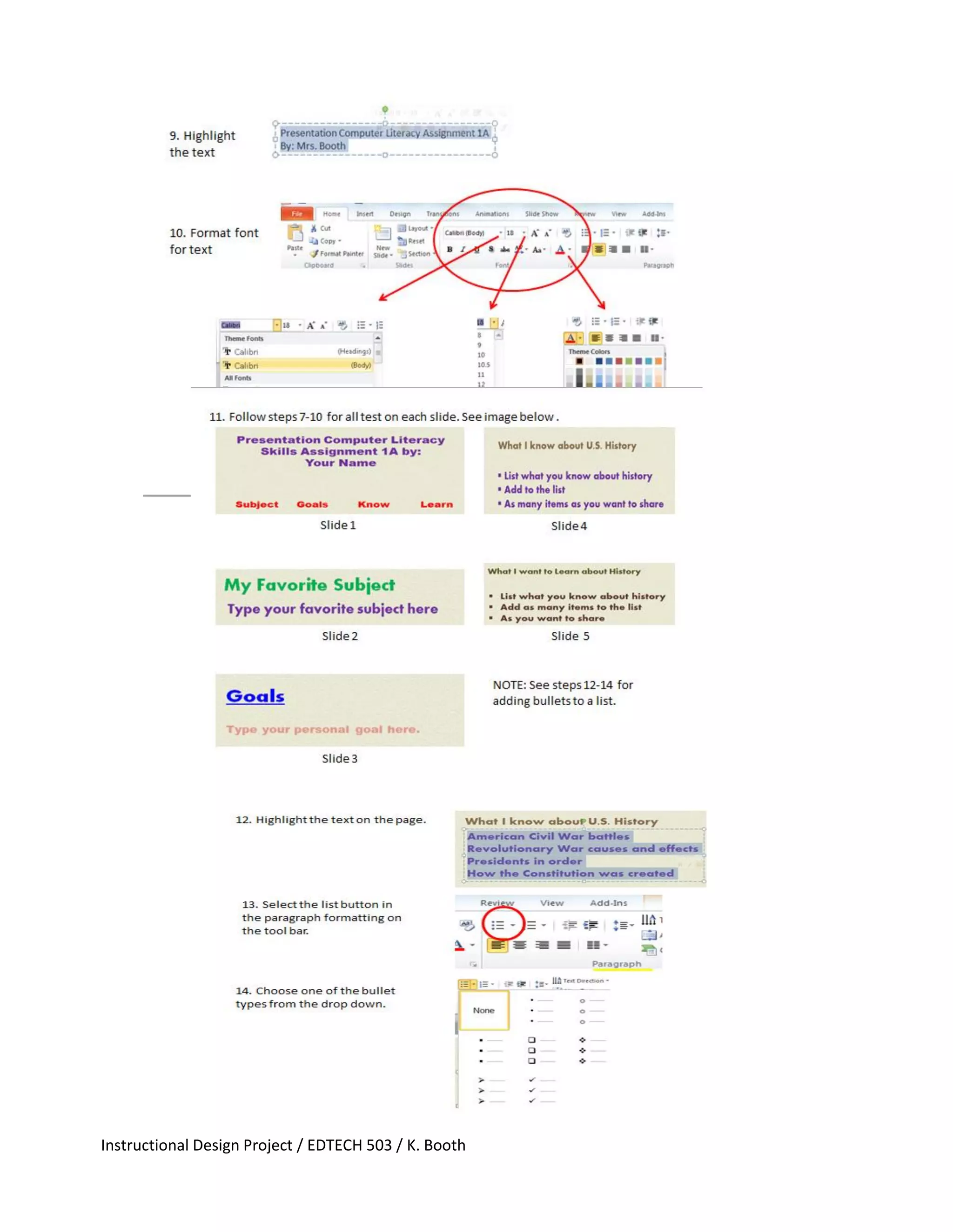 Instructional Design Project / EDTECH 503 / K. Booth
 
