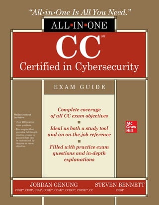 CC Certified in Cybersecurity All-in-One Exam Guide Steven Bennett | PDF