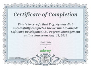 Scrum Advanced Software Development & Program Management