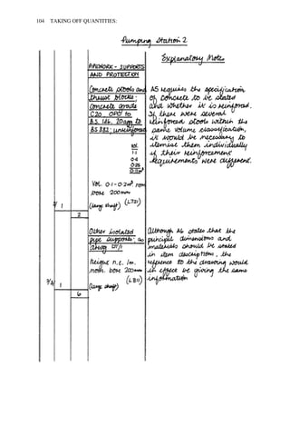 104 TAKING OFF QUANTITIES: 
 