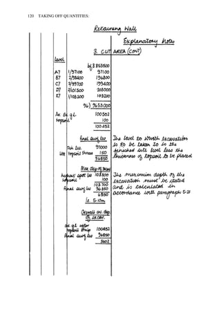 120 TAKING OFF QUANTITIES: 
 