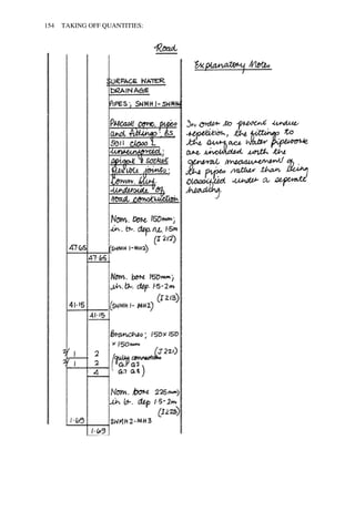 154 TAKING OFF QUANTITIES: 
 