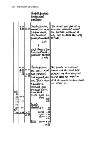 180 TAKING OFF QUANTITIES: 
 