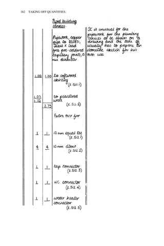 182 TAKING OFF QUANTITIES: 
 