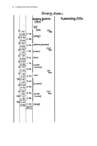 70 TAKING OFF QUANTITIES: 
 