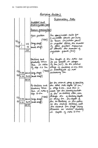 84 TAKING OFF QUANTITIES: 
 
