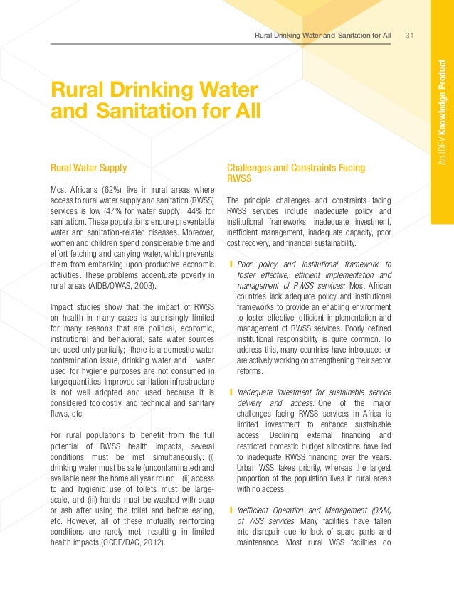 Water Supply and Sanitation in Africa Findings, Lessons and Good Pr…