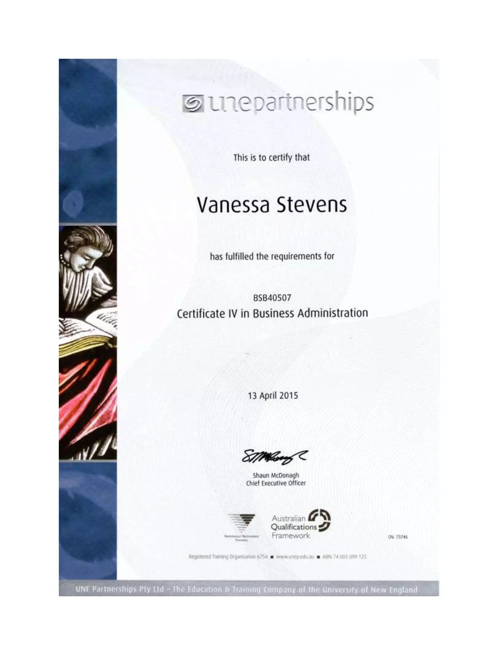 26Cert IV Business AdministrationUNE Partnerships PDF