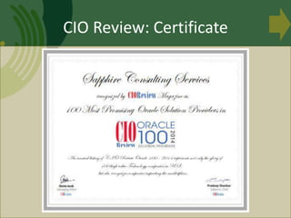 CIO Review: Certificate
 